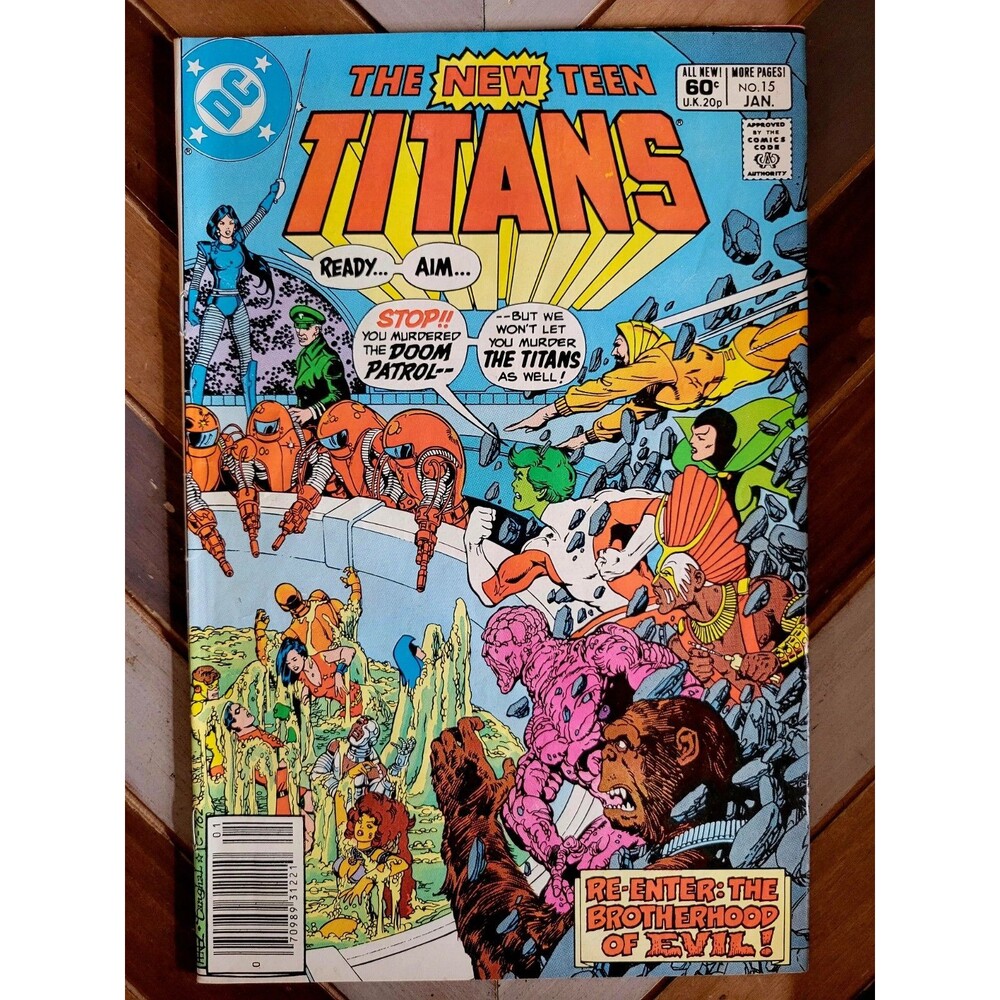 New Teen Titans #15 Newsstand VG (DC 1982) Perez Art! Starfire + Madame Rouge